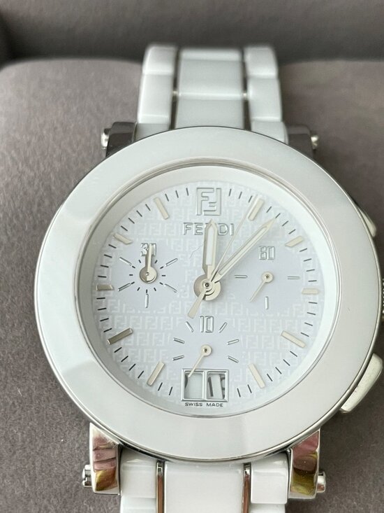 Fendi White Ceramic Chronograph Swiss Made Watch F662140 38mm main image 12